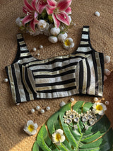 Black Lappa Stripe Blouse