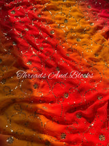 Saffron Radiance Jaal Saree