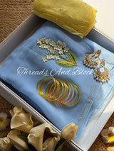 Porcelain Chiffon Saree