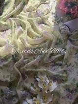 Hues of Hydrangea Chinnon Saree