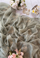 Grey Aari Jaal Saree