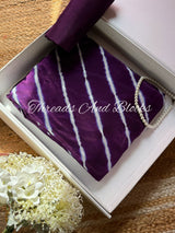 Purple Organza Leheriya Saree