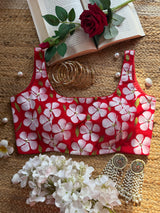 Red Hibiscus Blouse