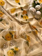 Yellow Blossoms Hand Painted Suit