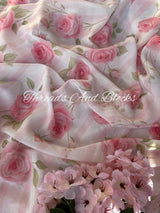 Rosette Stripe Chinnon Saree