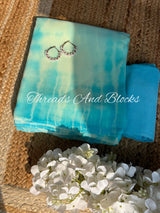 Ripples of Blue Shibori Saree