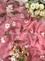 Dream of Daisies Hand Painted Saree