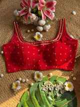 Red Bandhani Blouse