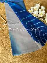 Smokey Indigo Leheriya Saree