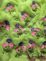 Oleander Whispers Chiffon Saree