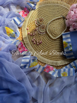 Lavender Oxford Stripes Border Saree