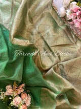 Crushed Tissue Banarasi Border Saree with Pearls