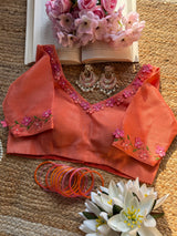 Pixie Floral Peach Blouse