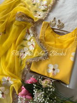 Yellow Hibiscus Suit Set