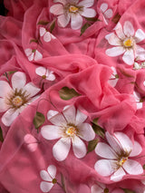 ELARA Handpainted Chiffon Saree