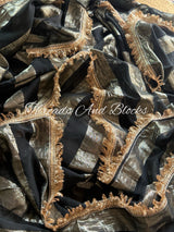 Black and Gold Organza Banarasi Saree