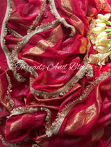 Red Organza Banarasi Saree