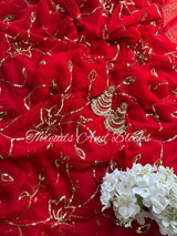 TAARAPHOOL Chiffon Saree