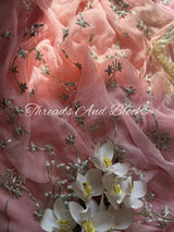 Gulabi Chaandni Gota Saree