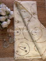 Cream Sitara Mirror Jaal Saree
