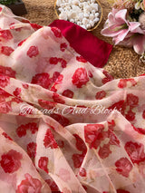 Summer in Paris Floral Chiffon Saree
