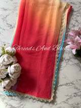 Sharbati Mukaish Saree with Pearl Border