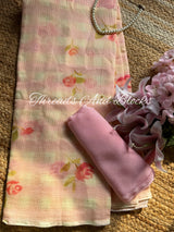 Gingham Rose Kota Doriya Saree