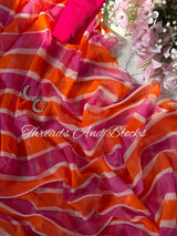 Kesar Gulabi Leheriya Saree