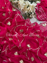 Anaari Pink Gota Jaal Saree