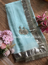 Mukaish Silver Lappa Border Saree