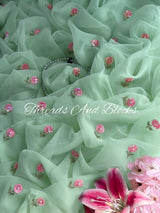 Mint Green Petunia Saree
