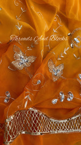 Sunset Dreams Cutwork Border Saree