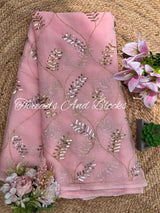 Baby Pink Leaf Jaal Saree