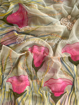 Tulip Bush Hand Painted Saree