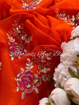 Sequins Rose Saree