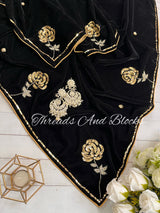 Black Rose Velvet Shawl