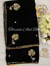 Black Rose Velvet Shawl