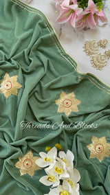 Moss Green Velvet Shawl