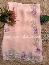 Organza Sequins Floral Bel Saree