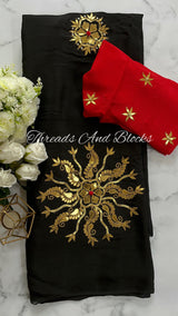 Chinnon Black Gota Saree