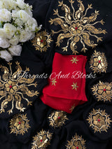 Chinnon Black Gota Saree