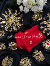 Chinnon Black Gota Saree