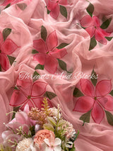 Pink Lily Hand Painted Saree