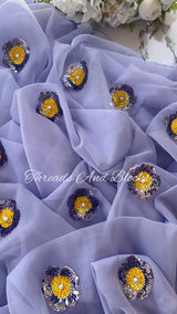 Smokey Lavender Floral Buta Saree