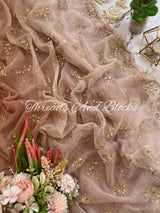 Ombré Nude Mughal Jharokha Jaal Saree