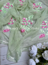 Sparkles Maple Floral Buta Saree