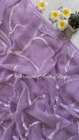 Lavender Cocktail Jaal Saree