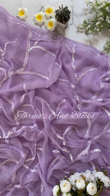 Lavender Cocktail Jaal Saree