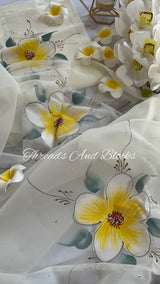 Champa Hand Painted Saree with Mukaish