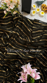 Georgette Black and Gold Saree